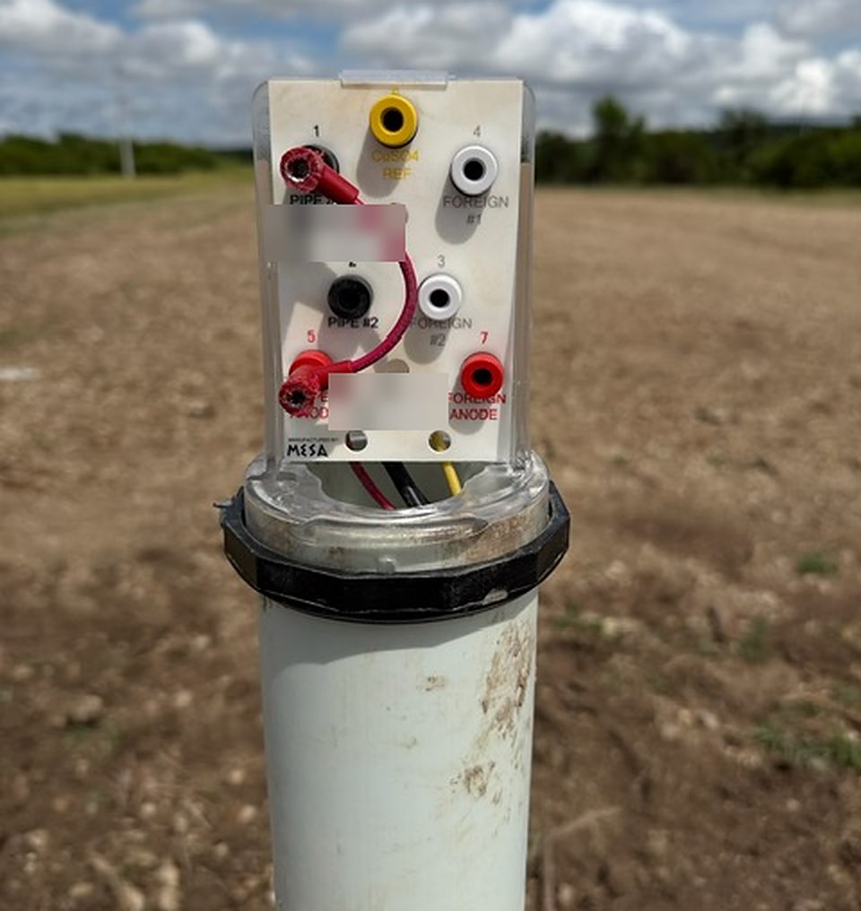 Test station with jumper wires installed on the terminals